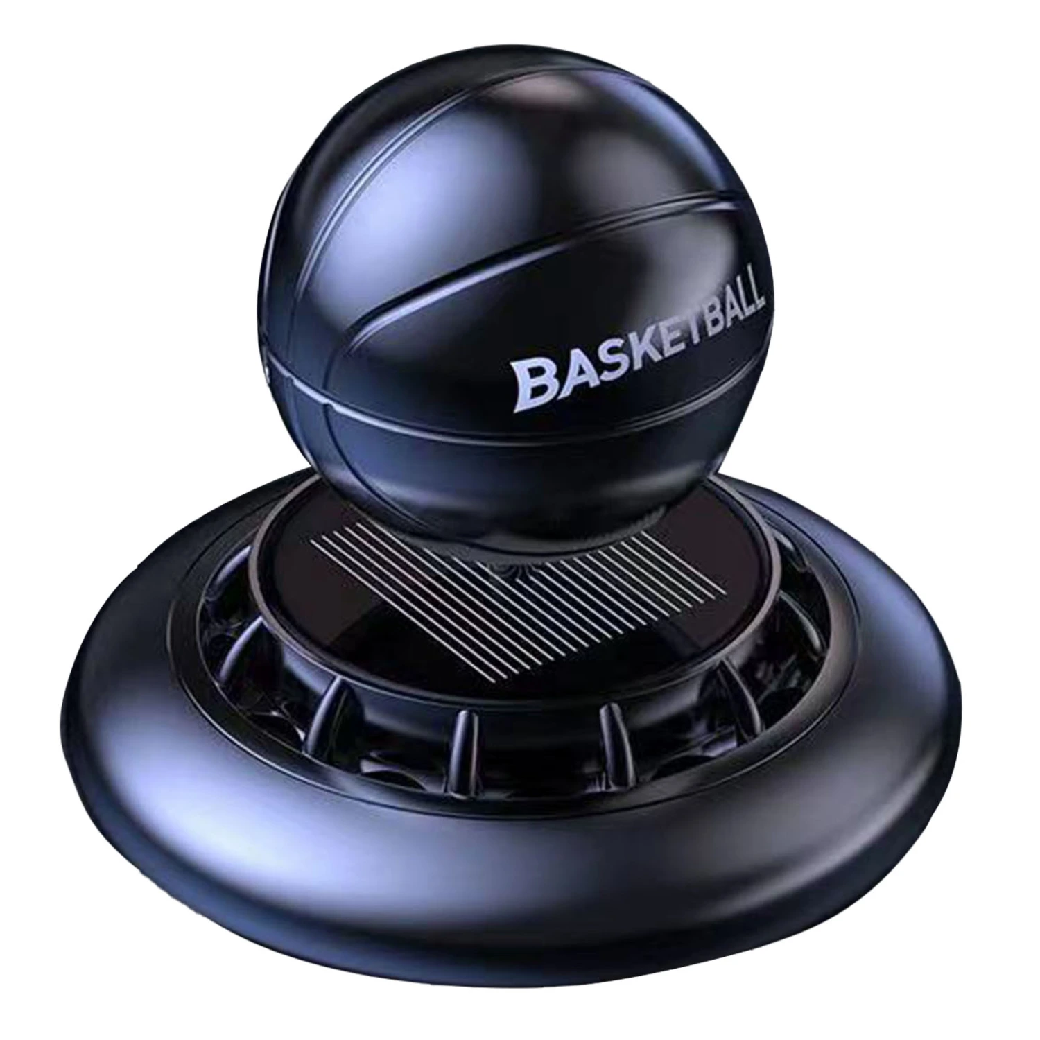 Car Solar Freshener Auto Rotatable Football Strong Alloy Stylish Design Car Air Freshener for Vehicle Decoration Glossy Black