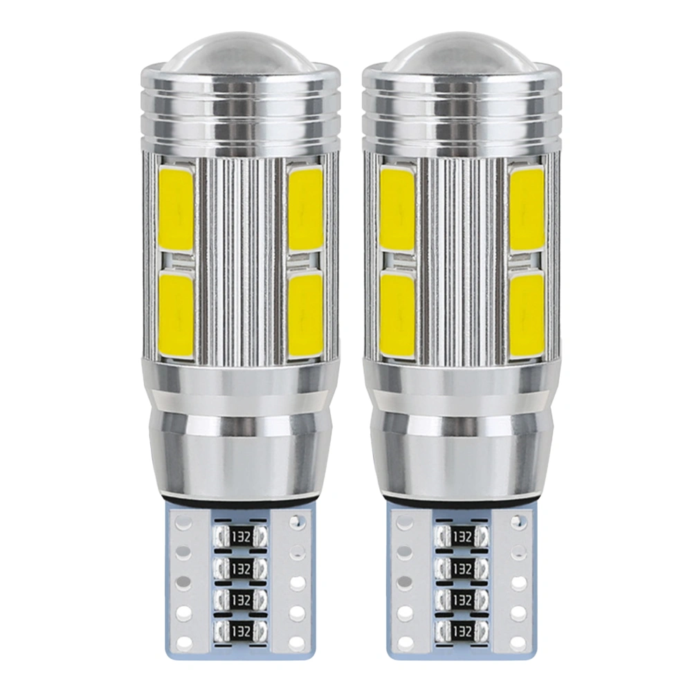 2pcs Car LED Light Bulb T10 5730 5630 10SMD Super Bright for Reading License Plate Lamp White