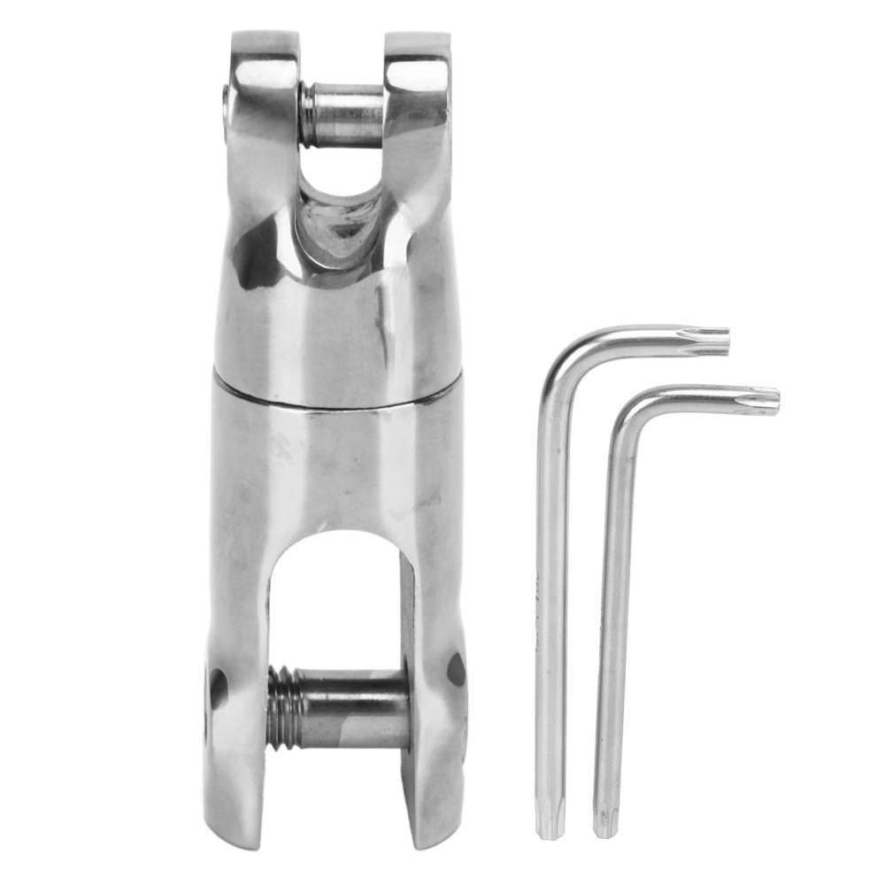 Double Anchor Swivel Connector 316 Stainless Steel Heavy Duty Multi Directional Mooring Connector 3200 Lbs Capacity for 6‑8mm Chains