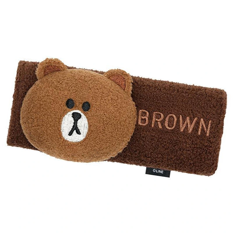 Car Door Handle Cover Thickened Pearl Fleece Car Door Handle Cover Cute Pattern Winter Door Protective Cover Brown