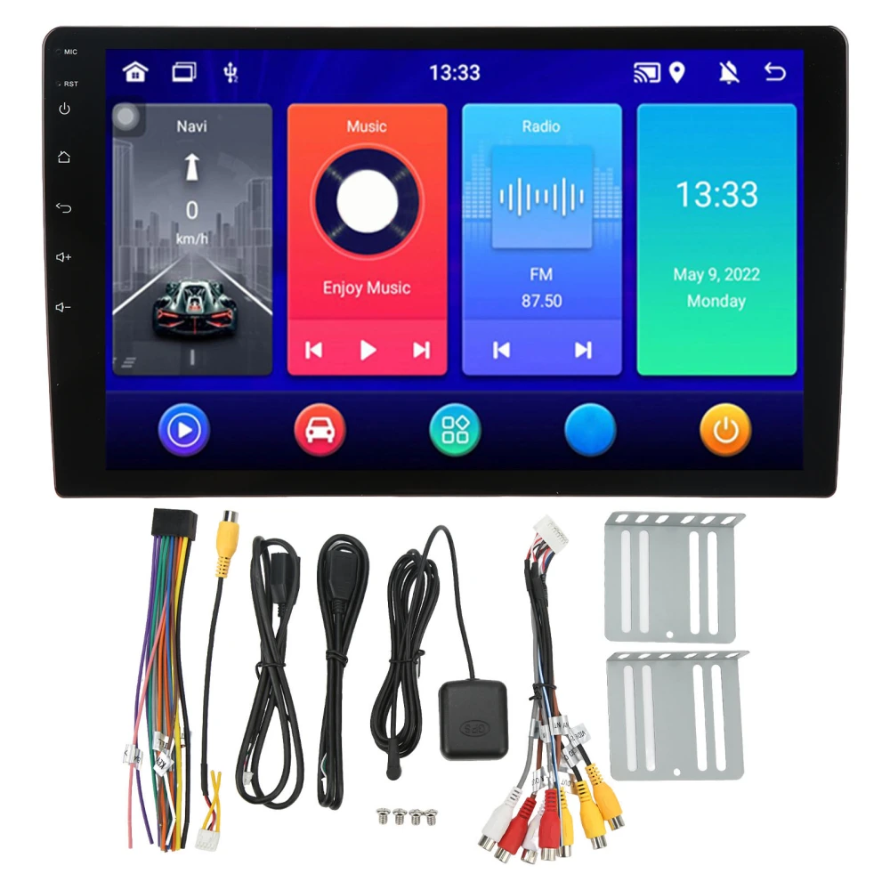 for Android 11 Car Stereo HD 1080P 10.1in IPS Touchscreen GPS Navigation 4G RAM 32G ROM Offline Map Mirror Link No Camera