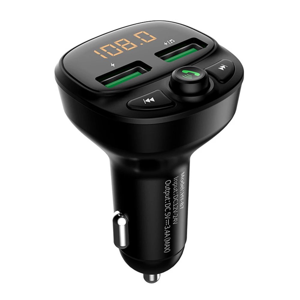 USB Car Charger Dual Port Bluetooth Handsfree Call QC3.0 Fast Charging Cigarette Lighter Car Charger Fast Charging