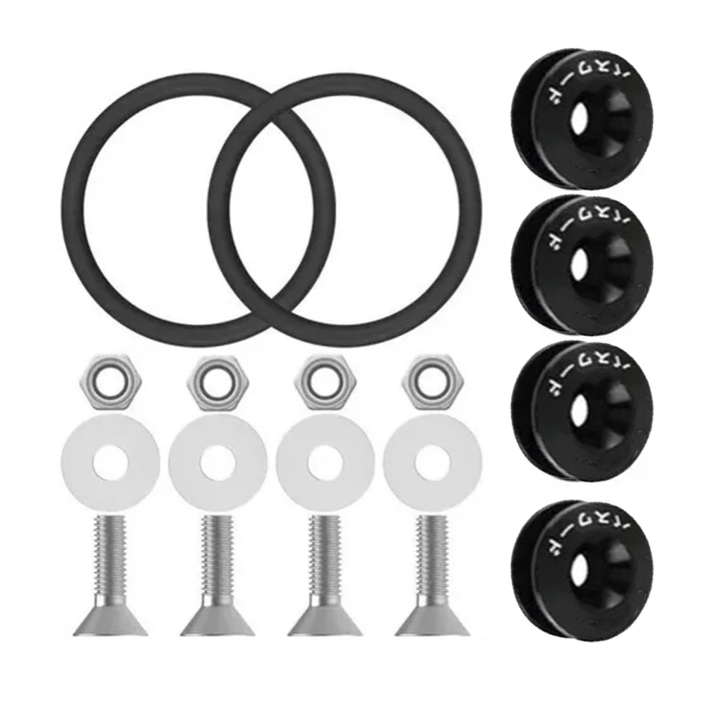 JDM Quick Release Fasteners Kit Complete High Strength Anodic Oxidation Surface for Car Black