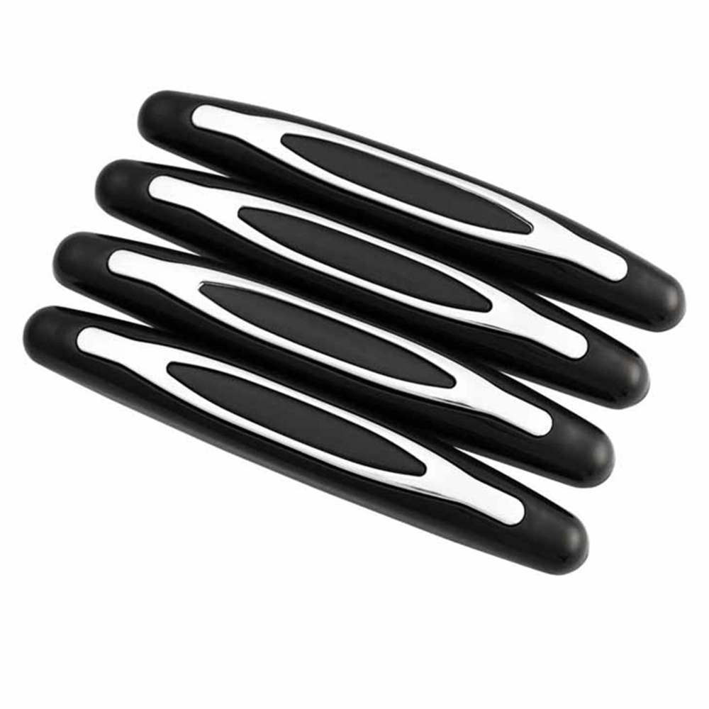 4Pcs 110x15mm Car Door Edge Guard Trim Crash Scratch Protector Decorative PVC Strip Black for Auto Sedan Truck SUV