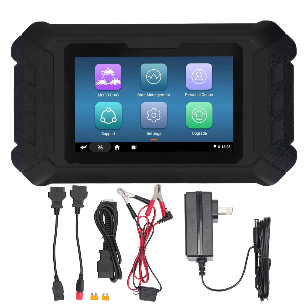 Motorcycle Diagnostic Scanner 5in LCD Touchscreen for Android 5.1.1 Wifi Clear Read Code Replacement for PIAGGIO US Plug 100V‑240V