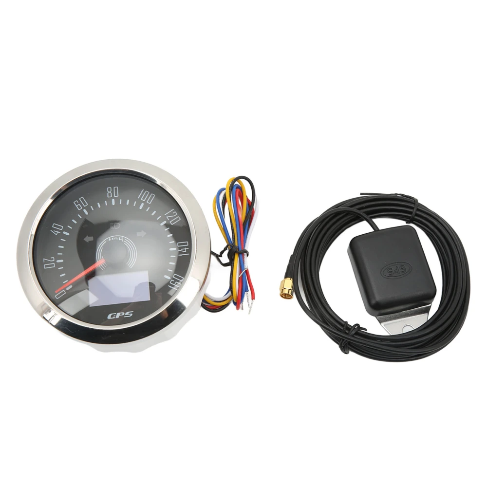85mm 3 in 1 GPS Speedometer 0‑160MPH Odometer Gauge with OLED Display Mileage COG Functions 9‑32V for RV Boat Ship Car Black