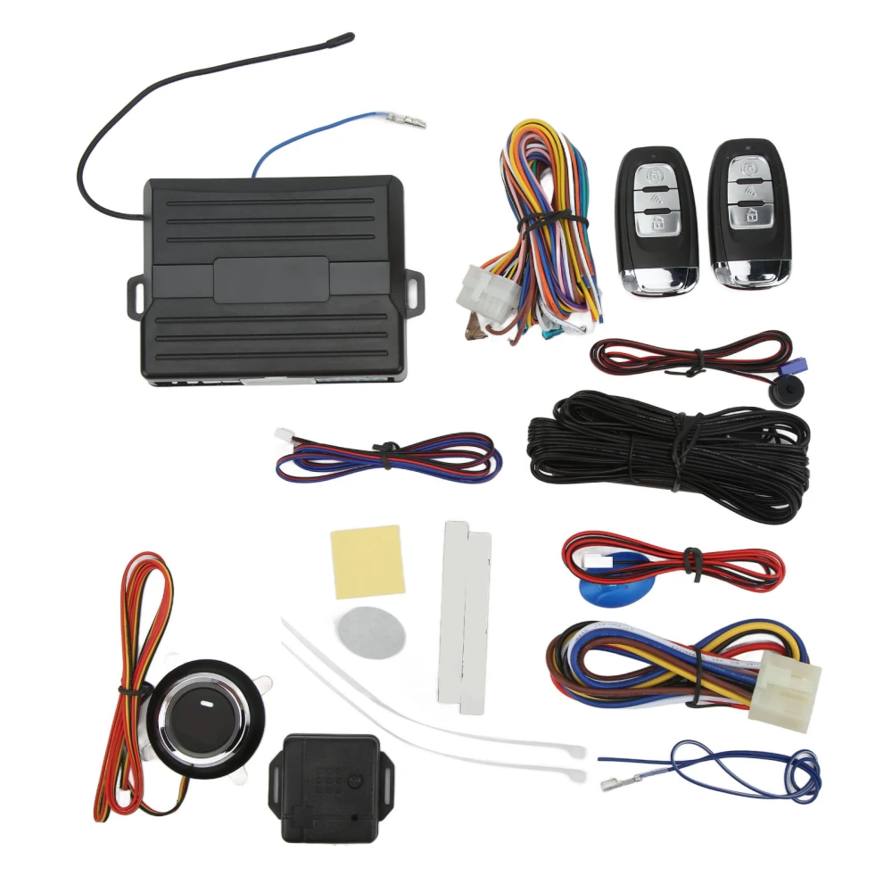 Car Keyless Entry System 12V PKE Remote Engine One Click Starter Anti Theft Passive Security Alarm Universal Fit
