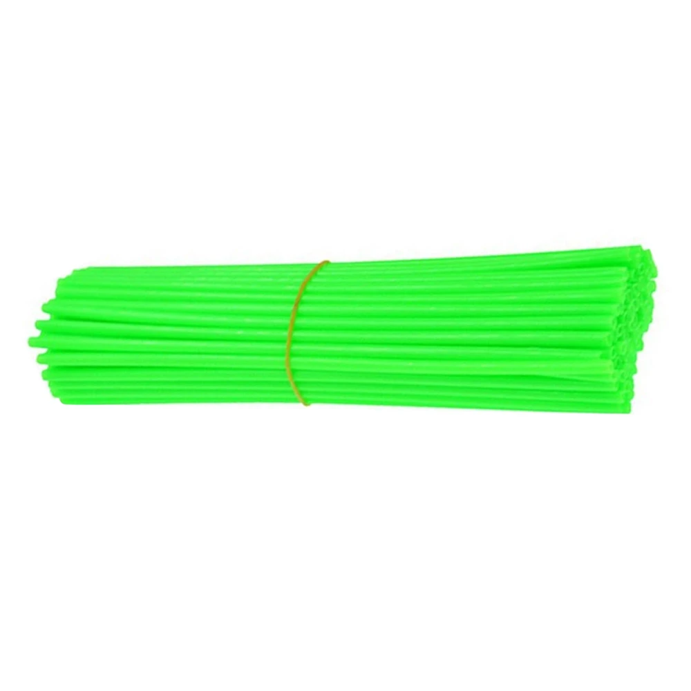 72pcs Bicycle Spoke Skins Decorative Universal Wheel Spoke Wraps Trim for Mountain Dirt Bike Green