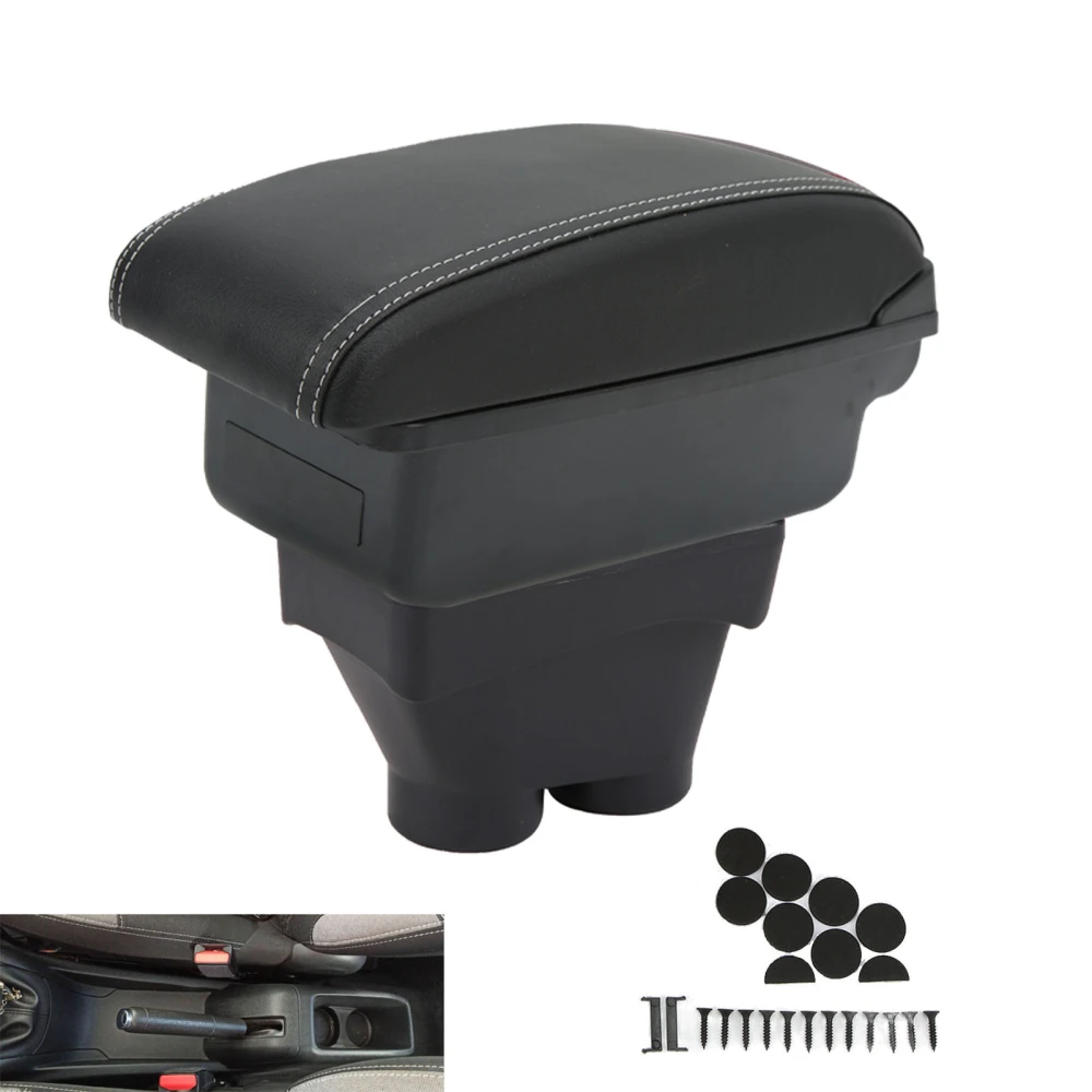Car Armrest Box Artificial Leather Relieve Arm Fatigue Central Console Container Replacement for Peugeot 208 2012‑2018