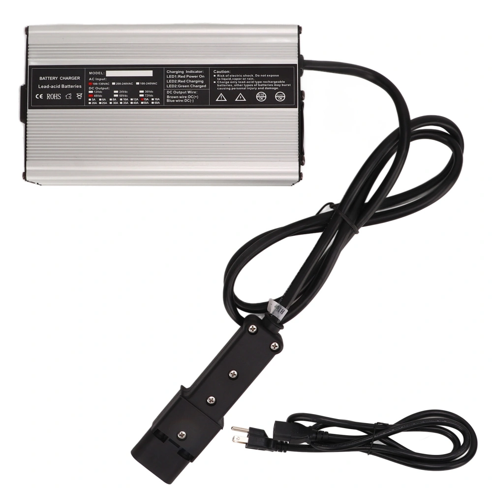 48V 15A Golf Cart Battery Charger 110 to 2 Pin Plug Replacement for G19 G22 DRIVE 1995 ‑ 2019