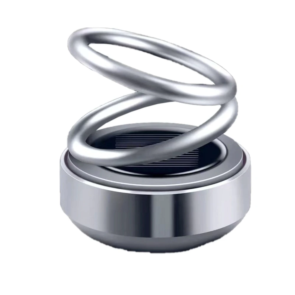 Car Essential Oil Diffuser Rotatable Dual Ring Remove Odor Long Lasting Fragrant Relieve Stress Air Freshener Silver
