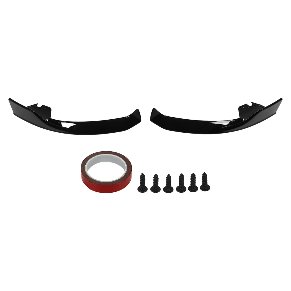 2pcs Gloss Black Front Bumper Side Splitter Lip Kits Replacement for Mercedes‑Benz A‑Class W177 AMG Line 2018‑2022