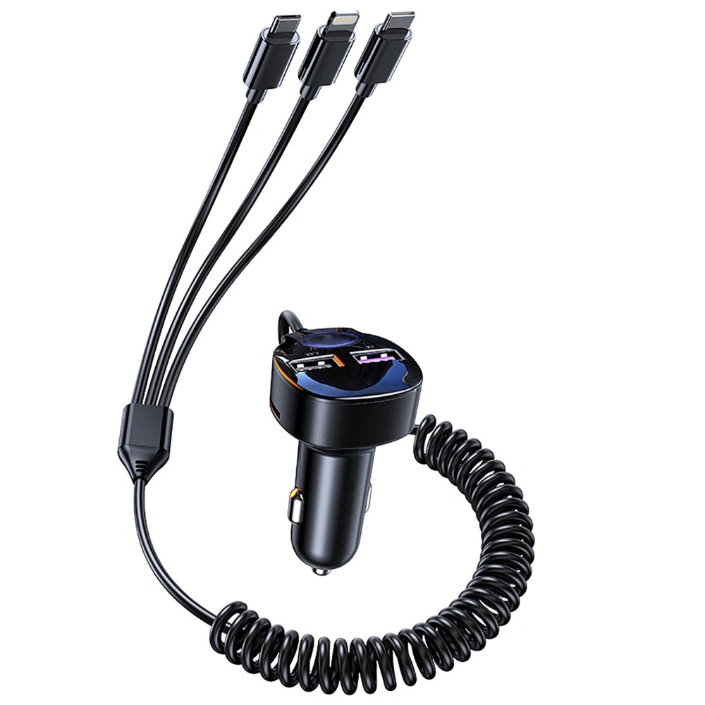 Car Charging Head Super Metal Charger Lighter 1 Drive 3 Fast Thermal Conductivity 55W 2 USB Without Digital Display