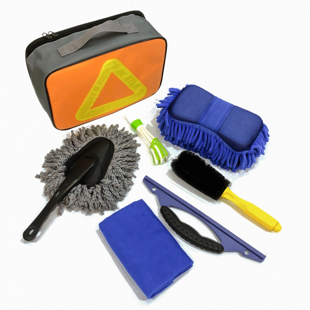 Car Wash Cleaning Tools Set Car Wax Towel Window Scraper Care Tool Set with Storage Bag
