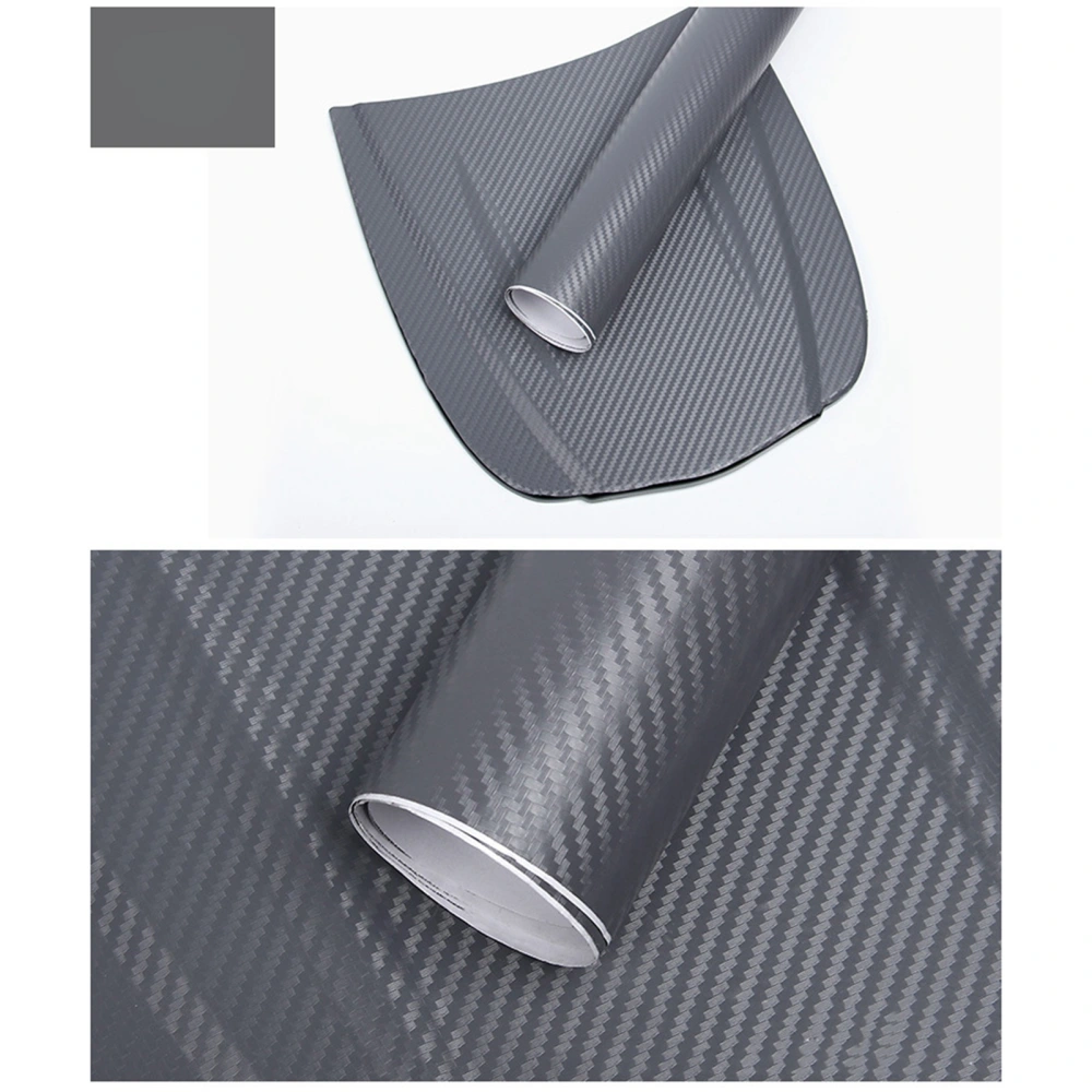 Carbon Fiber Style Wrapping Film 3D Thickened Car Exterior Decorative Protection Wrap Roll Stickers Decal Dark Gray 1.52mx30cm