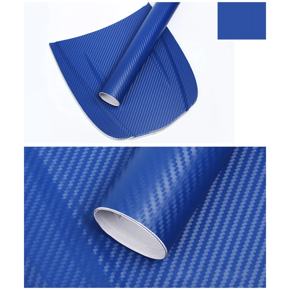 Carbon Fiber Style Wrapping Film 3D Thickened Car Exterior Decorative Protection Wrap Roll Stickers Decal Blue 1.52mx60cm