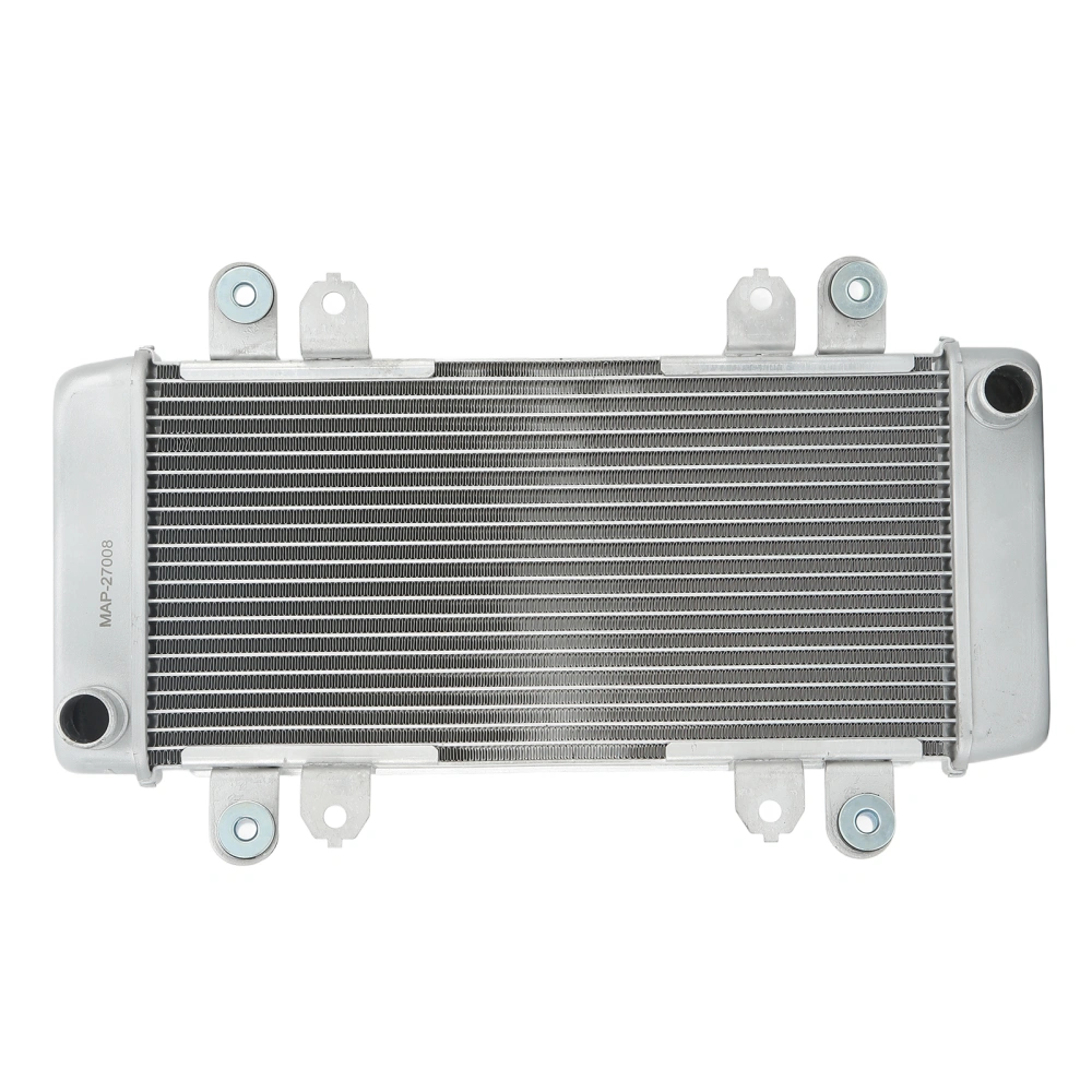 Motorcycle Radiator Cooler Cooling Water Tank Assembly Aluminum Replacement for NINJA 300 2013‑2018 Silver