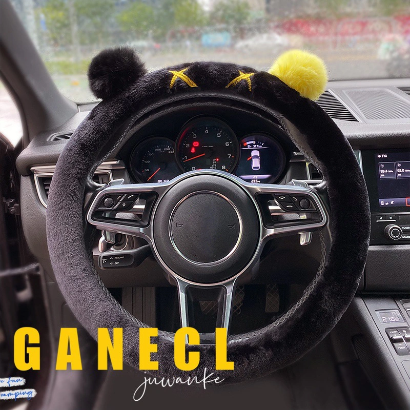 Cartoon Plush Steering Wheel Cover Cute Anti Slip Car Interior Steering Wheel Protector Accessories Type3