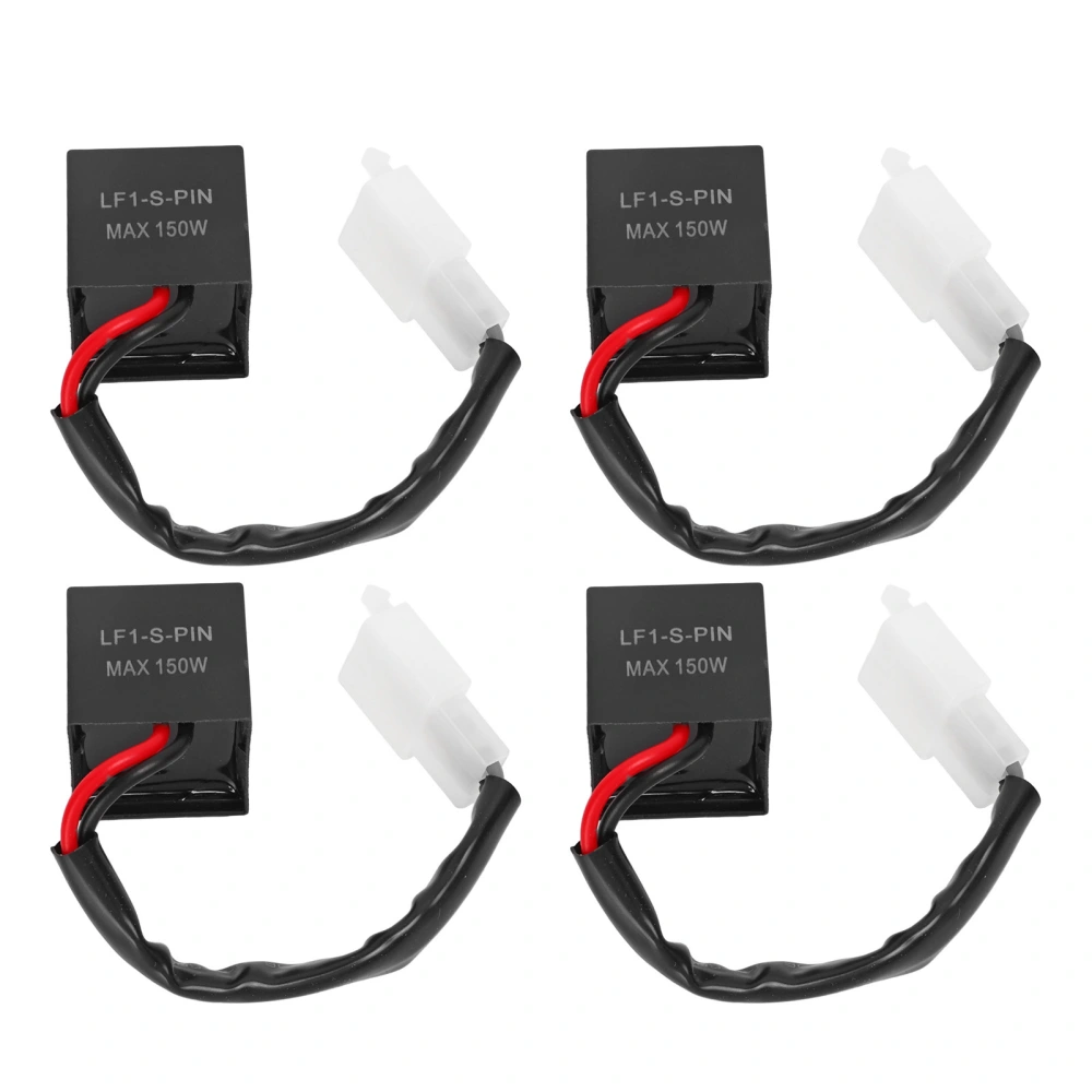 4 Pcs Electronic LED Flasher Relay 2 Pin 150W Waterproof LED Turn Signal Flash Relay for Motorcycle 12V