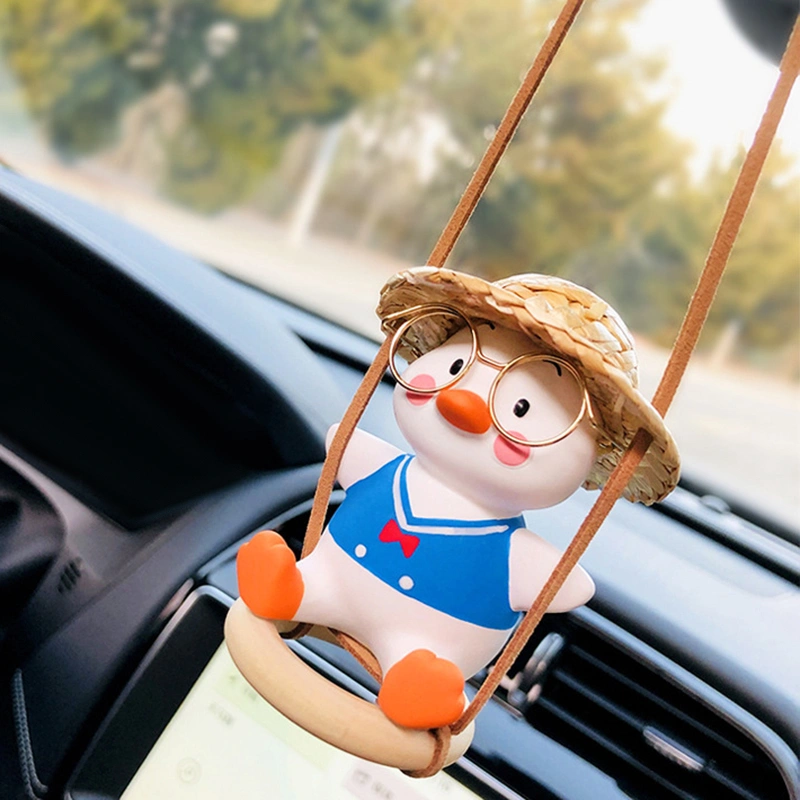 Rearview Mirror Swinging Duck Interior Decoration Pendant Car Hanging Accessories Blue Uniform