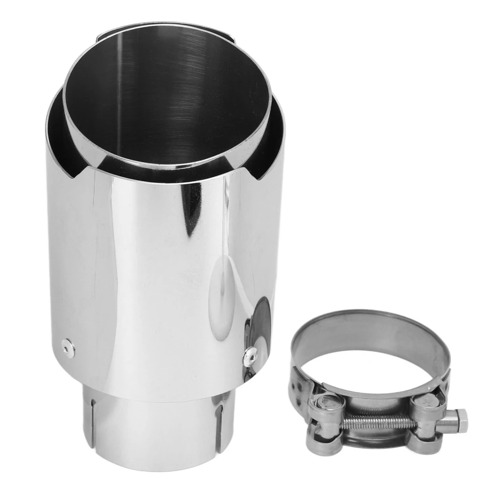 160mm Car Exhaust Slant Cut Tip Tailpipe Inlet 63mm Outlet 89mm Stainless Steel Universal for Automotive Emission System