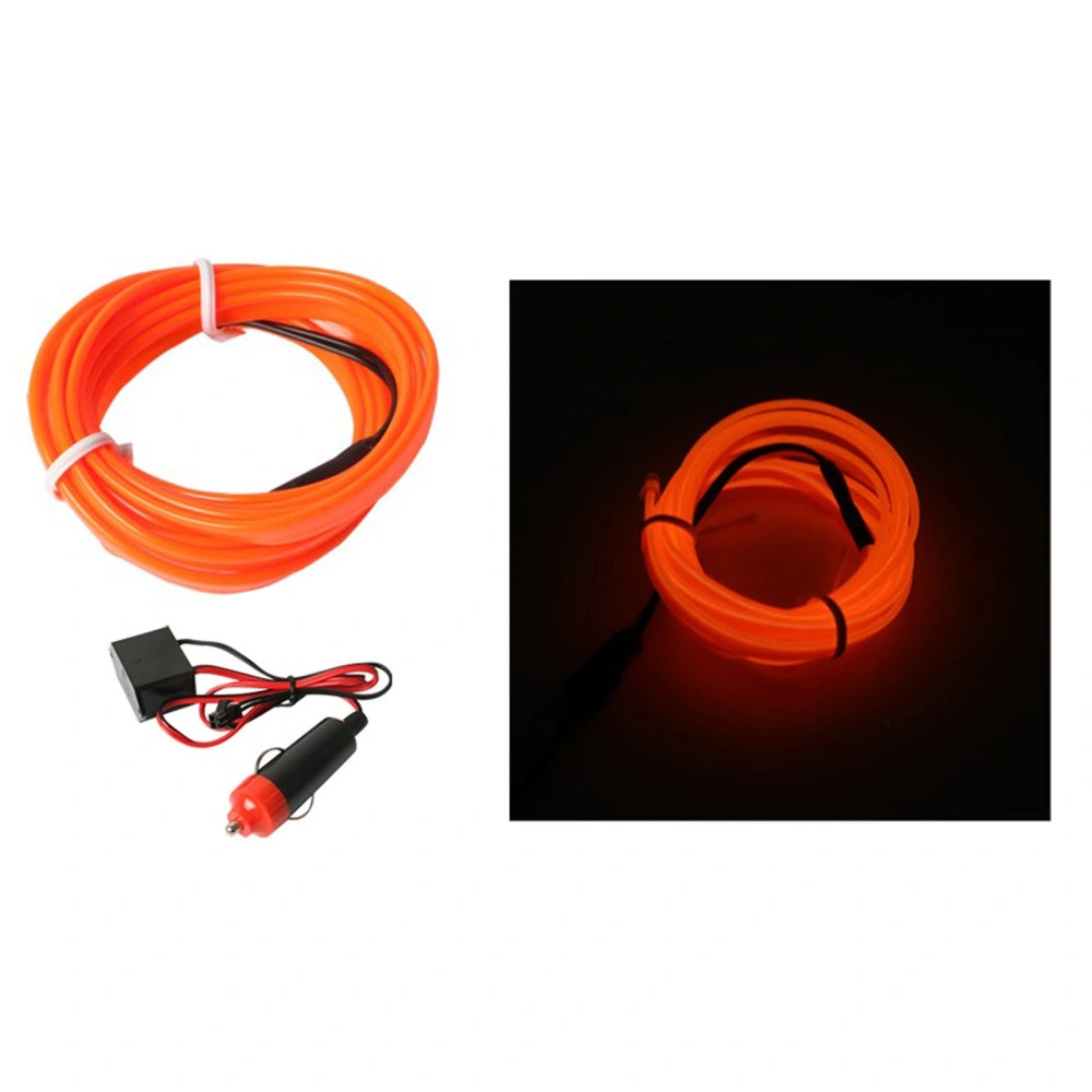 Car LED Strip Light Luminous 9.8ft Flexible Cigarette Lighter Drive Ambient Strip Lamp for Car Interior Decoration Orange