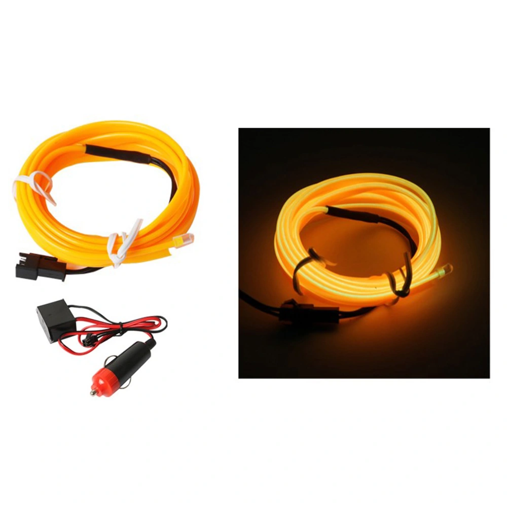 Car LED Strip Light Luminous 9.8ft Flexible Cigarette Lighter Drive Ambient Strip Lamp for Car Interior Decoration Yellow