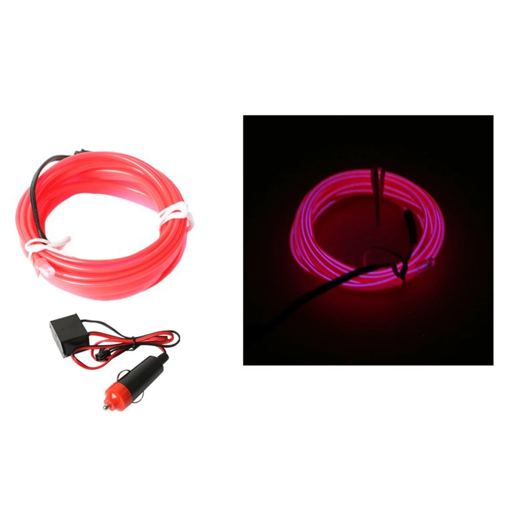 Car LED Strip Light Luminous 9.8ft Flexible Cigarette Lighter Drive Ambient Strip Lamp for Car Interior Decoration Pink