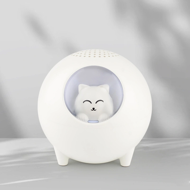 Night Light Bluetooth Speaker Portable Loud Sound Cute Smart Bluetooth Speaker for Bedroom White 3.0 HD