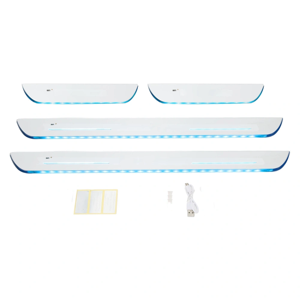 Car Door Sill Pedal Wireless Colorful LED Illuminated IP67 Waterproof Inductive Switch Universal Door Sill Cover Front Rear