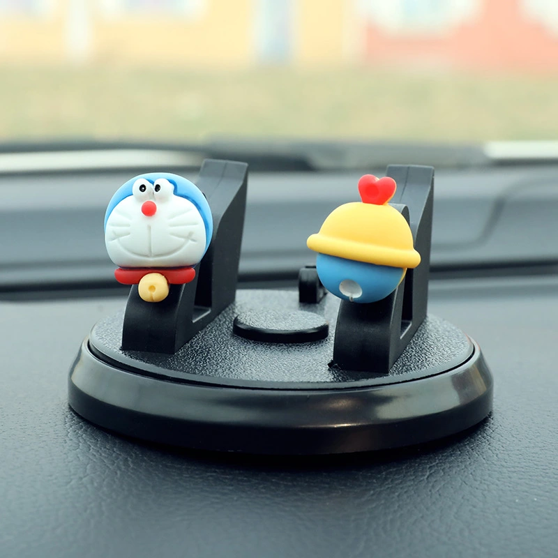 Cell Phone Holder with Round Base Cartoon Shape Plastic Mobile Phone Support for Car Driving Type 1