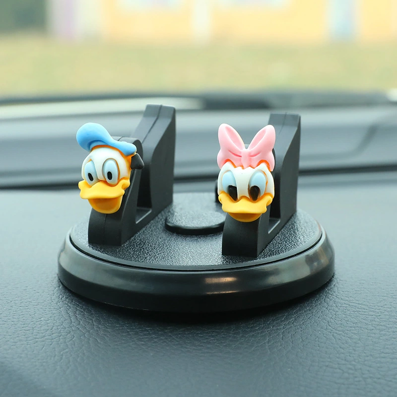 Cell Phone Holder with Round Base Cartoon Shape Plastic Mobile Phone Support for Car Driving Type 3