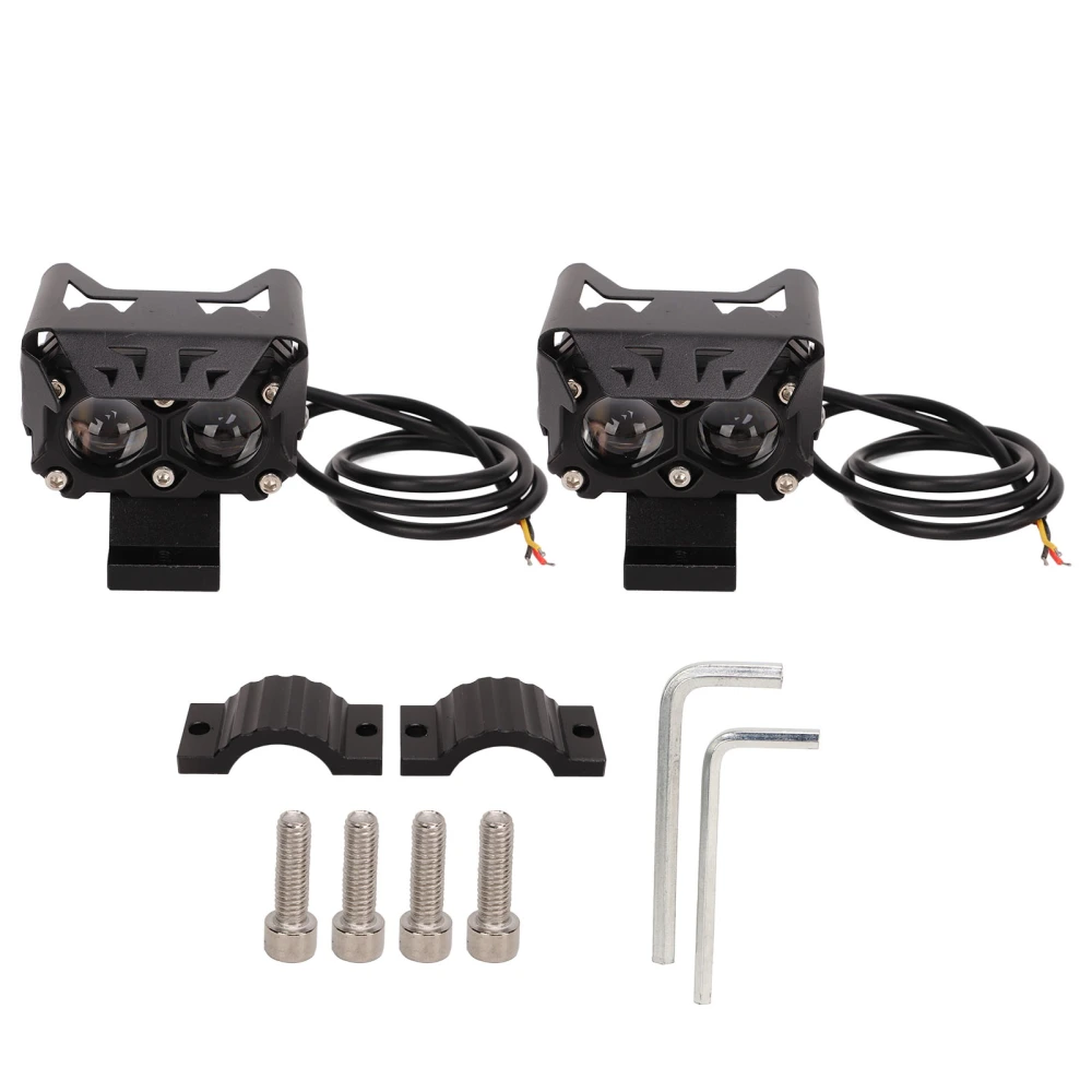 Motorcycle LED Spotlight Double Lenses Dual Colors 12‑20V Universal for Pickups Cars SUVs ATVs