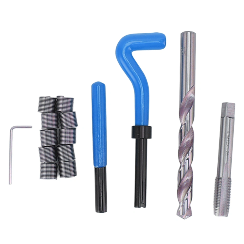 M12 X 1.25 Thread Repair Kit High Strength Threaded Insert Kit for Repairing Damaged Threads Blue