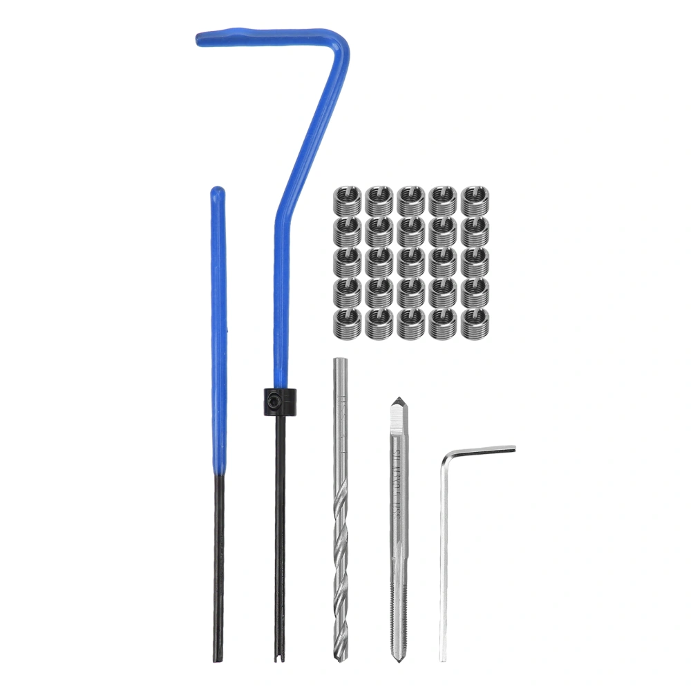 Thread Repair Kit M3x0.5 Steel High Strength Easy Operation Drill Tap Inserts Tool Blue