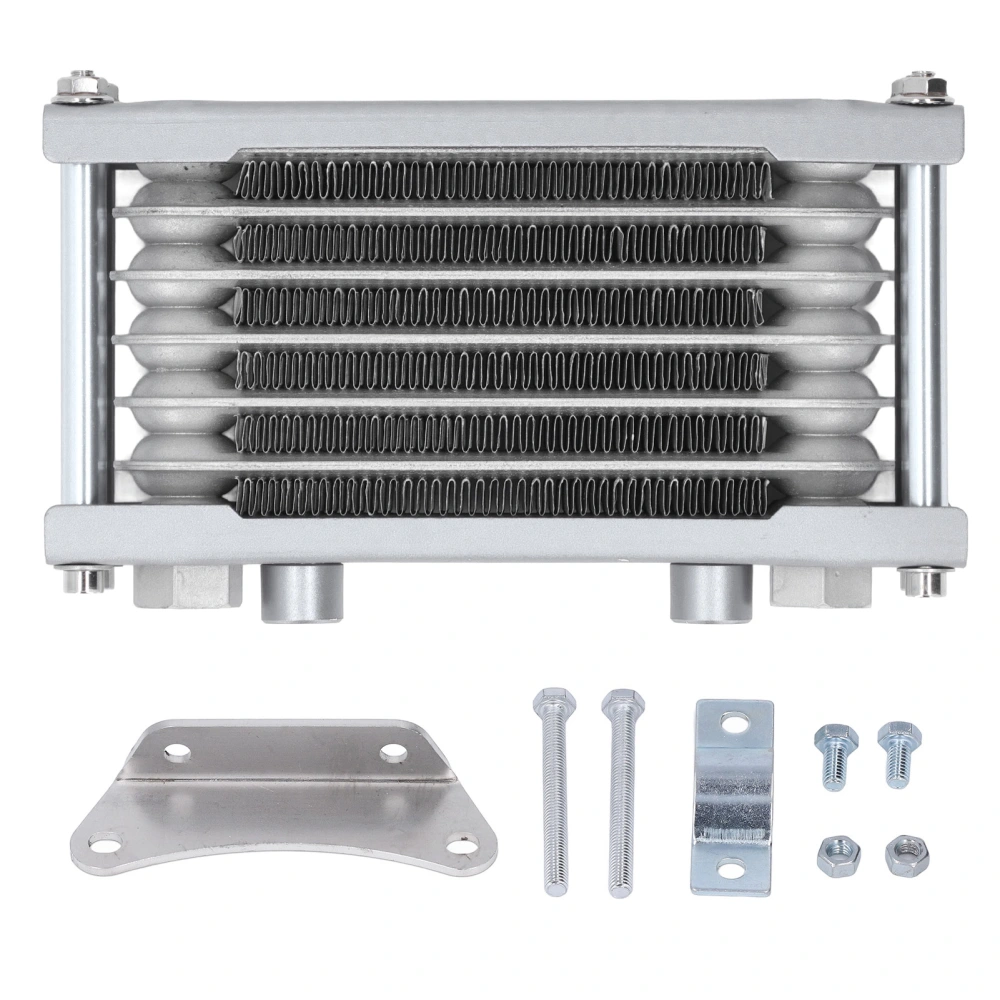 Engine Oil Cooler Aluminium Transmission Oil Cooling Radiator for 50cc‑250cc Motorcycle Off Road Vehicle ATV Silver