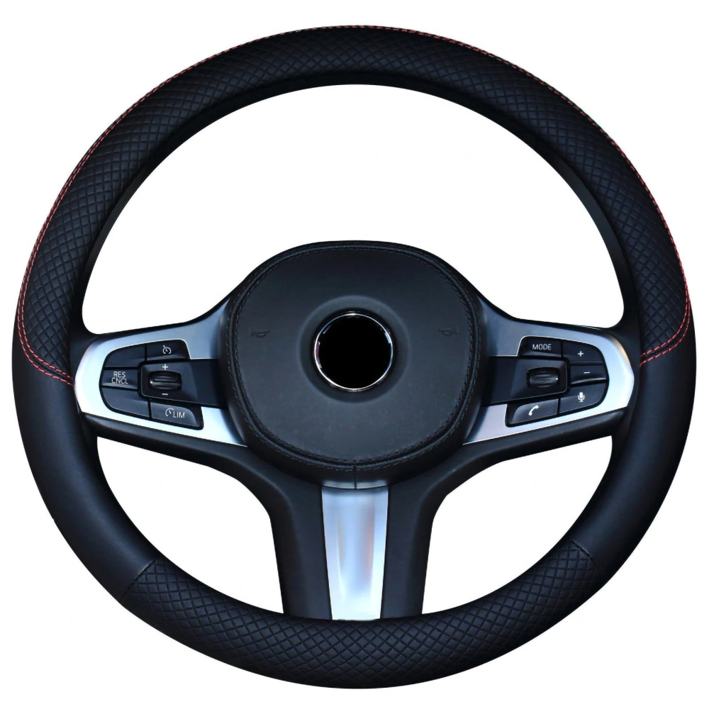 Car Steering Wheel Cover Universal Artificial Leather Car Interior Supplies for Men Women F805 ‑ All Black
