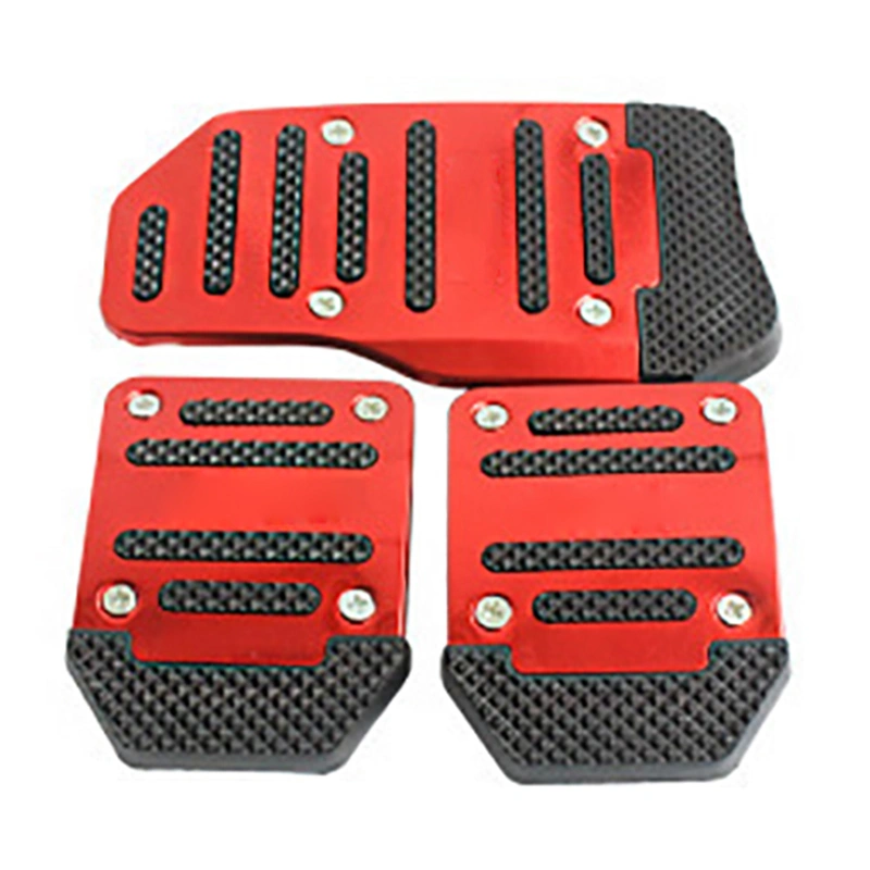 3 Pcs Brake Pedal Pads Anti Slip Wear Resistant Manual Accelerator Foot Pedal Cover for Car Red