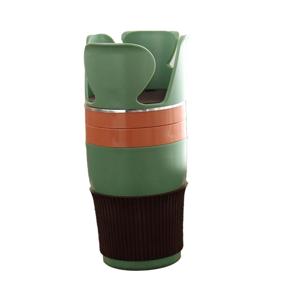 Car Storage Cup Holder 360° Rotating Multifunctional Non Slip Silicone Ring for Key Tea Cups Green