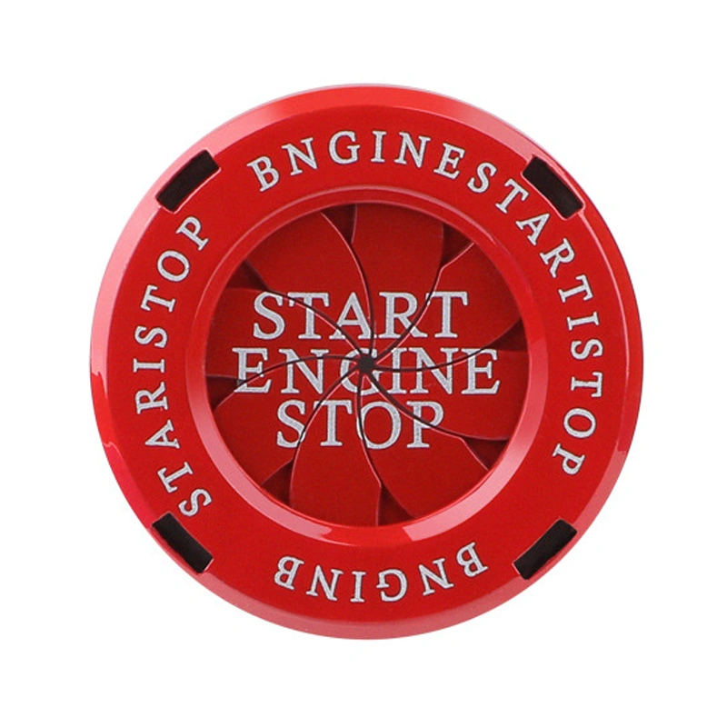 Engine Start Stop Button Cover Protective Anti Scratch Spin Design Universal One Key Start Button Trim Red