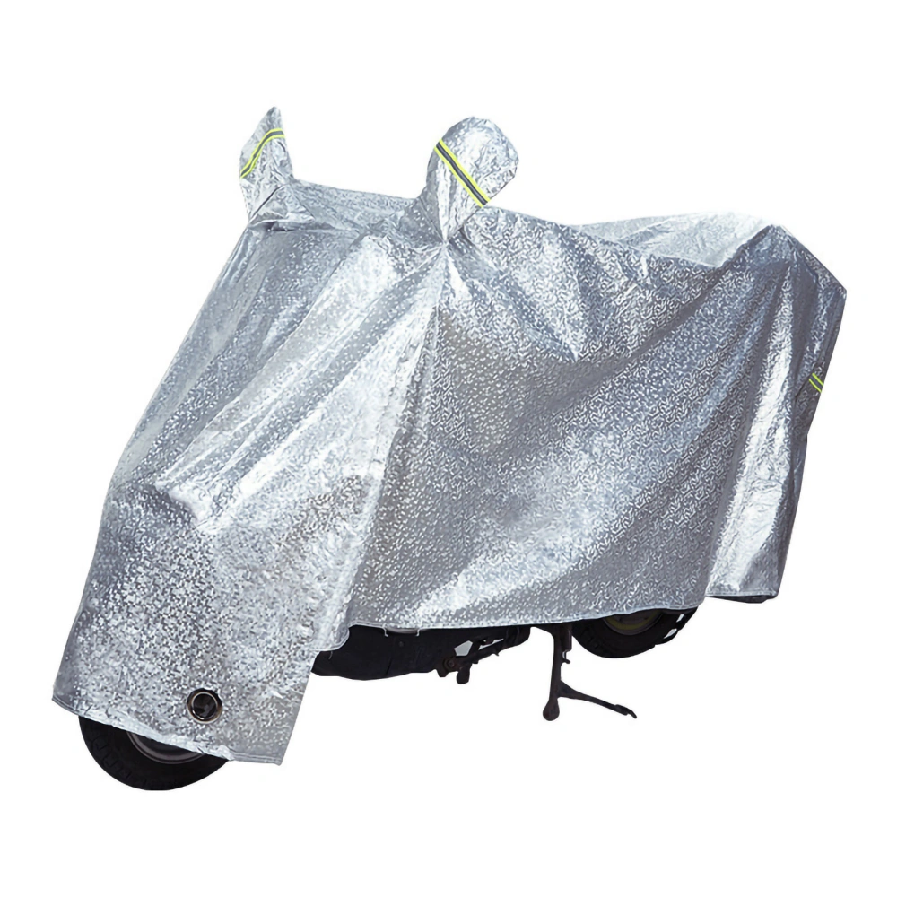 Outdoor Motorcycle Cover Waterproof Rain Dust Protector All Season for Electric Scooter Mountain Bike Motorbike Thick Silver L: Motorcycle Length Below 2.0m