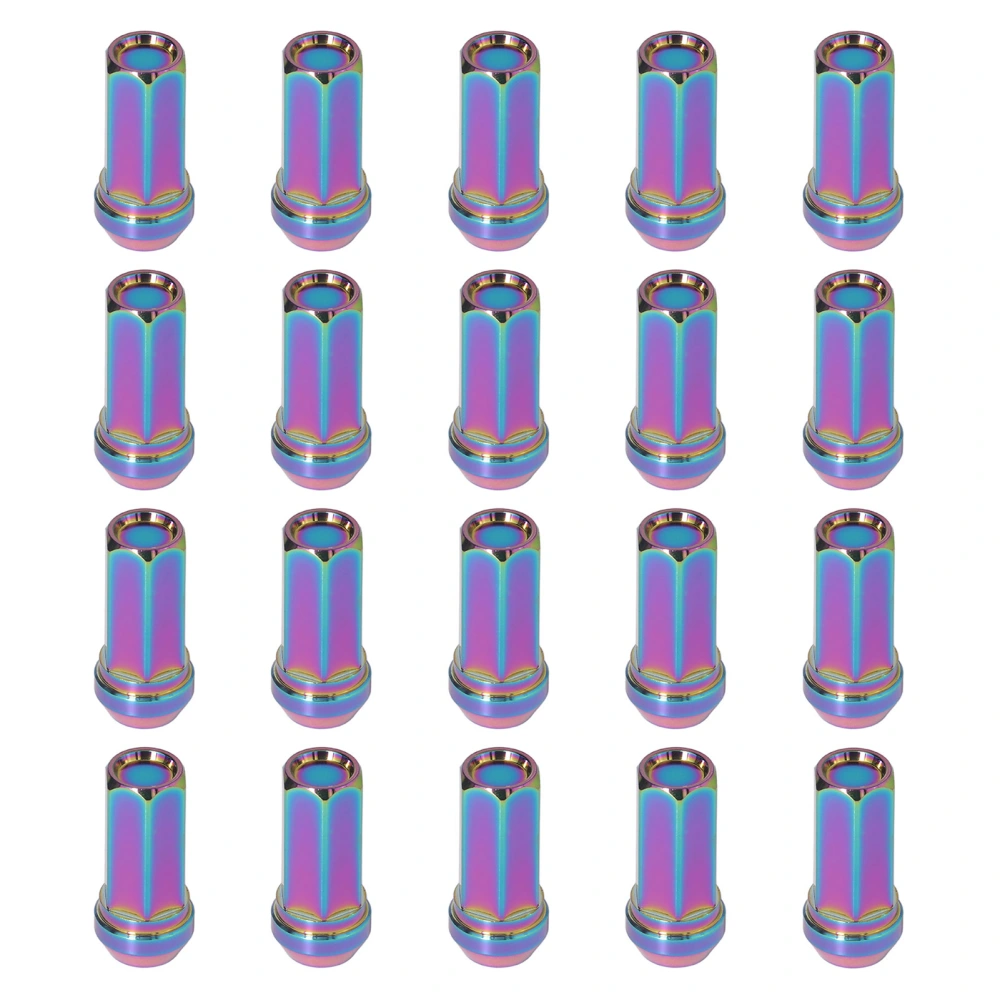 Chrome Wheel Lug Nuts M12x1.5 Thread 17mm Hex 48mm Length High Hardness Replacement for Mitsubishi Colorful
