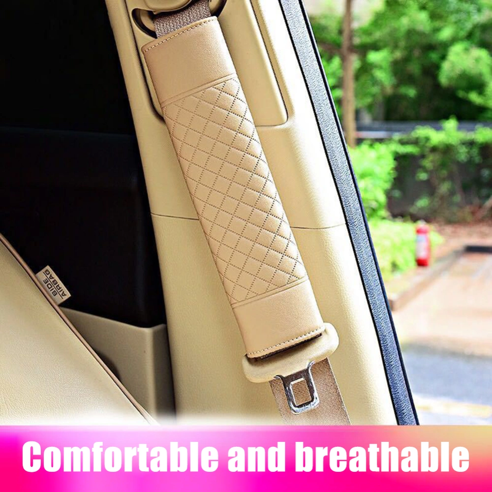 Car Seat Belt Cover Pad Leather Car Safety Seat Belt Strap Shoulder Pad for for Car Seat Belt