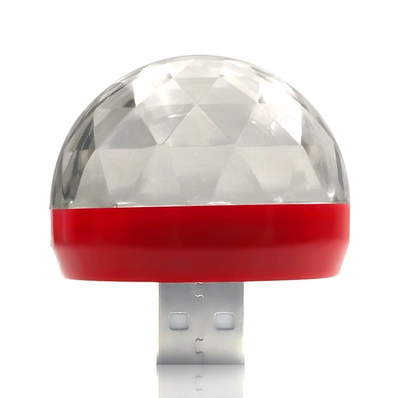 Mini Portable USB Crystal Ball Light LED Colorful Effect Sound Control Stage Lamp Home Party Decoration