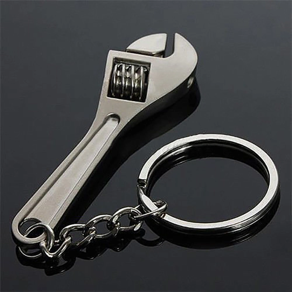 Zinc Alloy Spanner Keychain Wrench Key Chain Adjustable Keyfob Tools