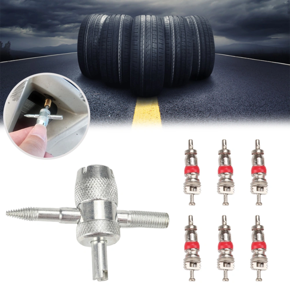 4 in 1 Tyre Valves Core Removal Tool Set Tyre Valves Repair Tool Tyre Valves Core Remover for Bike Car Truck