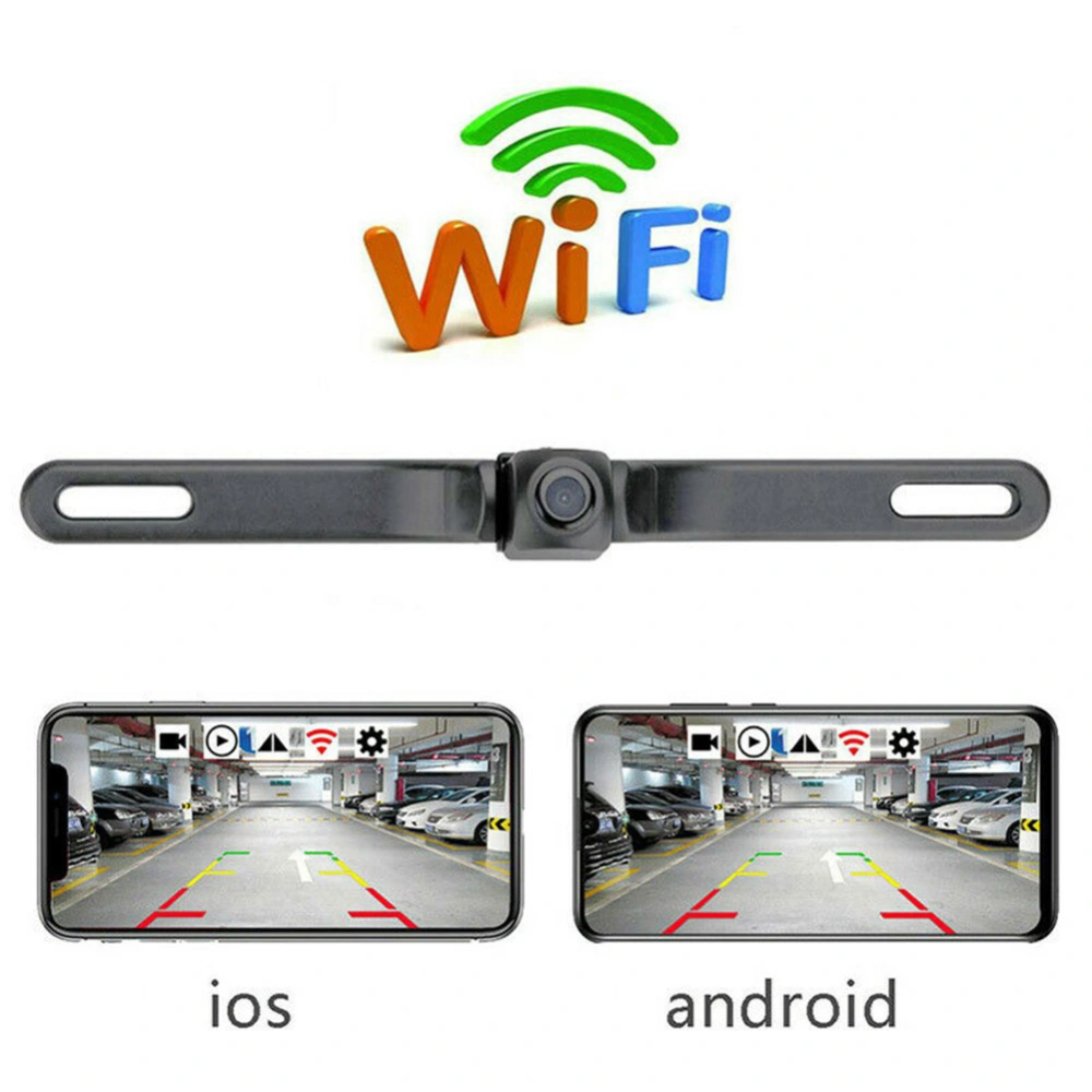 170° WiFi Car License Plate Frame Wireless Backup Rearview Camera