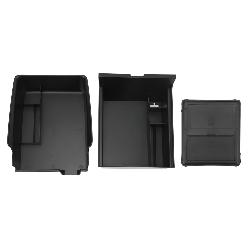 Center Console Storage Tray ABS Armrest Organizer Box Cubby Drawer Container Replacement for Tesla Model 3 Y Without Silicone Pads