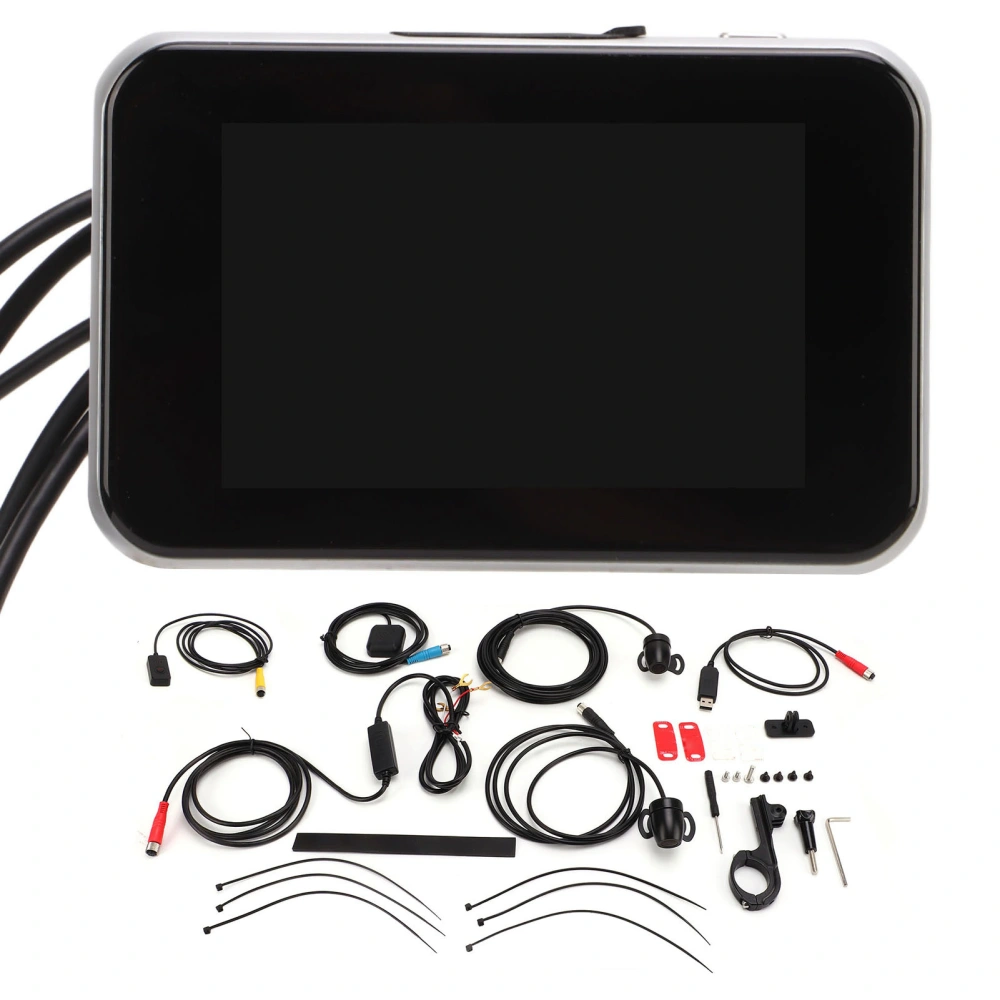 4in 30fps Motorcycle Dash Cam Waterproof Driving Recorder Touch Control Loop Recording Universal for Motorbike