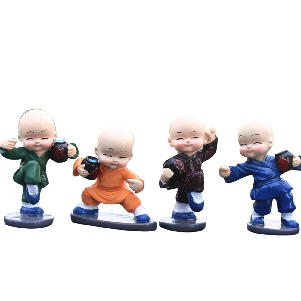 Car Decoration Toy Small Monk Boy Miniature Figurines Ornaments for Car Home Decor Drunk Fist